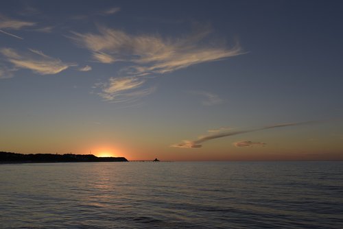 sunset  usedom  sea