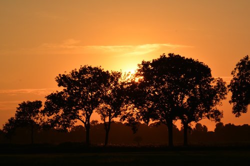 sunset  rheiderland include a  nature