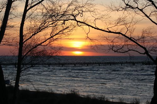 sunset beach evening sky