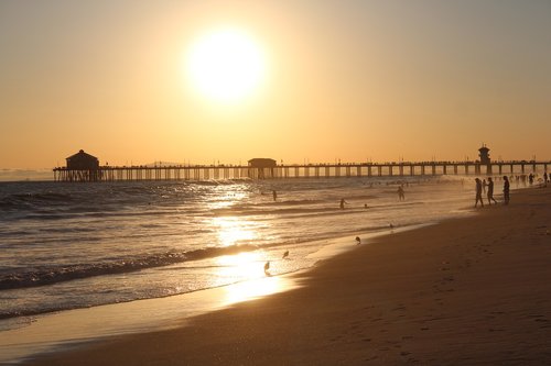 sunset  water  tide