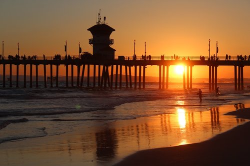 sunset  water  tide