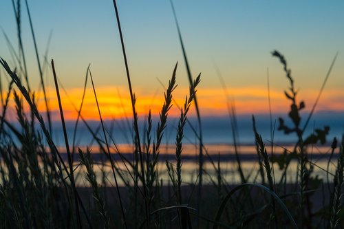 sunset  sky  seashore