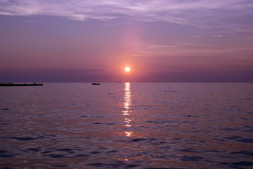 sunset  trieste  sea