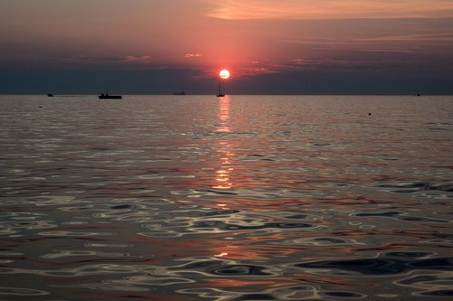 sunset  trieste  sea
