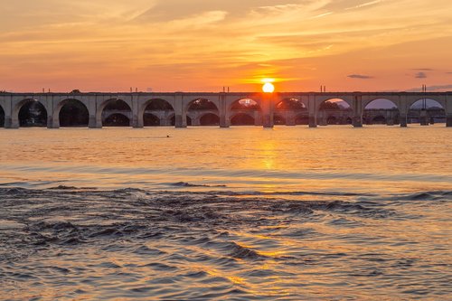 sunset  river  landscape