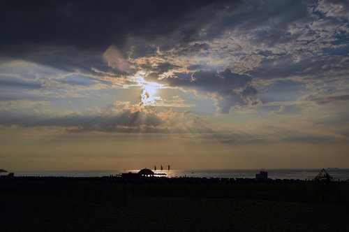 sunset  water  sea