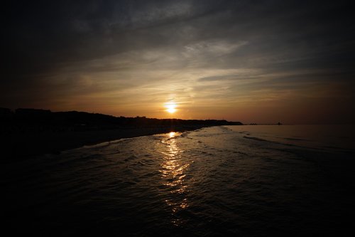 sunset  baltic sea  beach