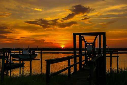 sunset  horizon  water