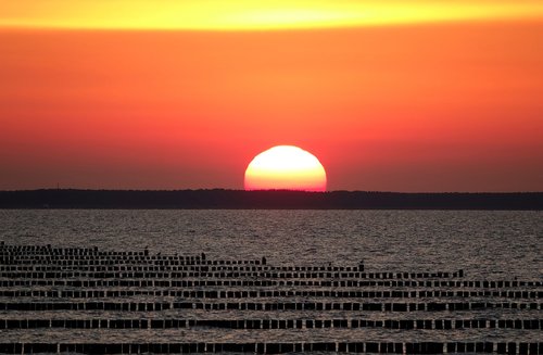 sunset  baltic sea  beach