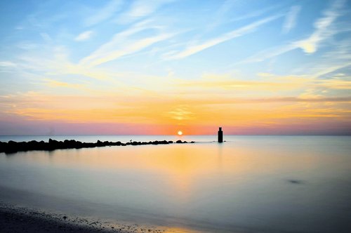 sunset  sea  beach