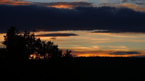 sunset  afterglow  clouds