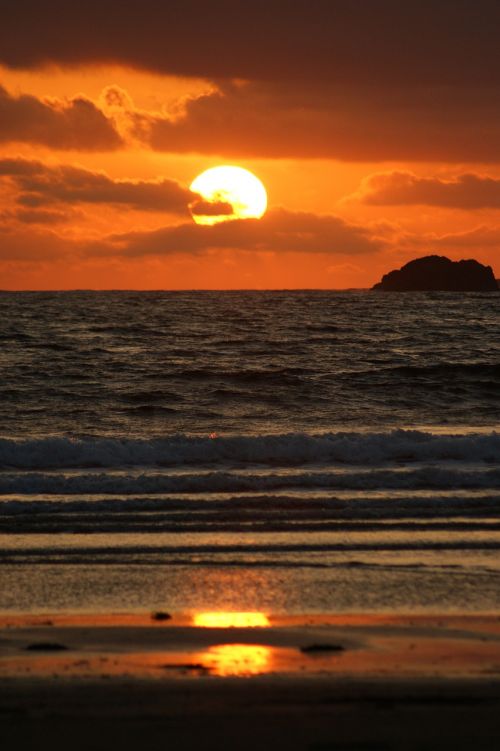sunset ocean west coast