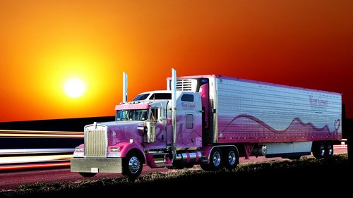 sunset  truck american  light