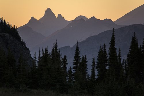 sunset  peaks  landscape