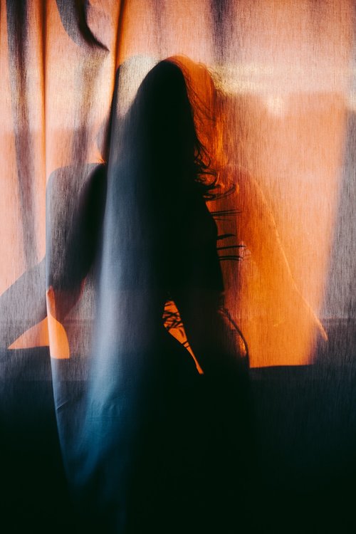 sunset  woman  shadow