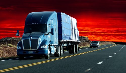 sunset  truck american  transport