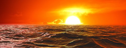 sunset  ocean  sea