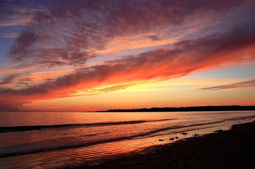 sunset  beach  clouds