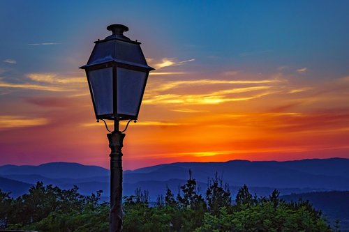 sunset  evening  sky