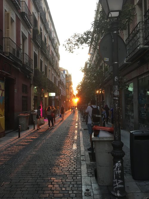 sunset  street  madrid