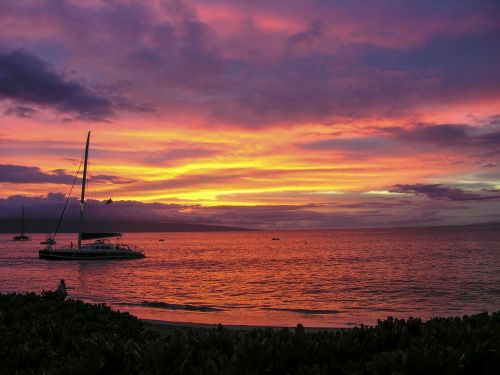 sunset seashore beach