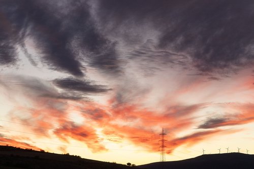 sunset  clouds  field
