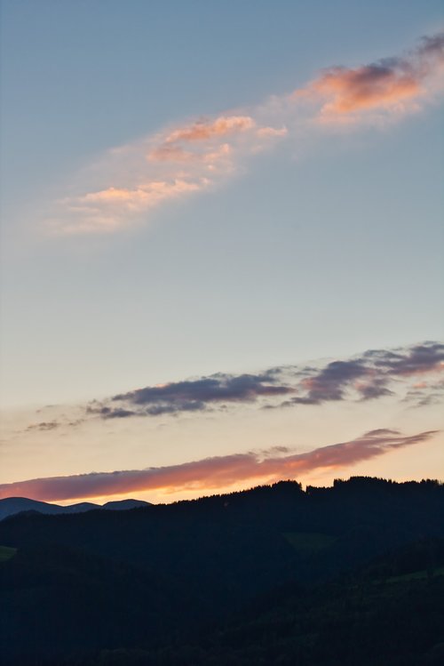 sunset  clouds  mountains