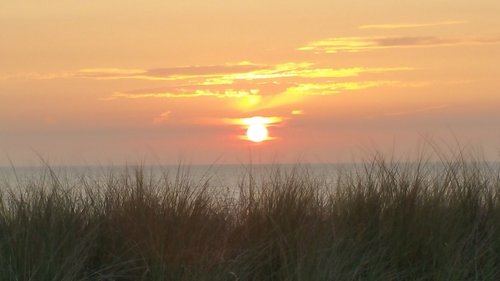 sunset  north sea  evening sky