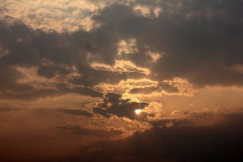 sunset serene clouds