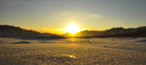 sunset  winter  snow