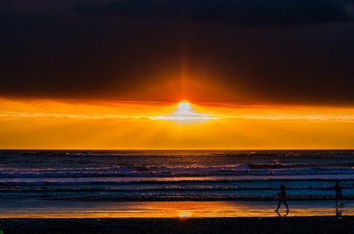 sunset  ocean  clouds