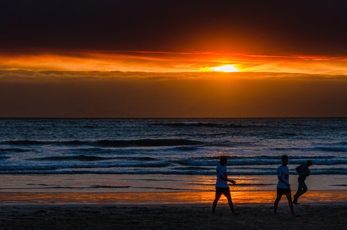 sunset  ocean  clouds