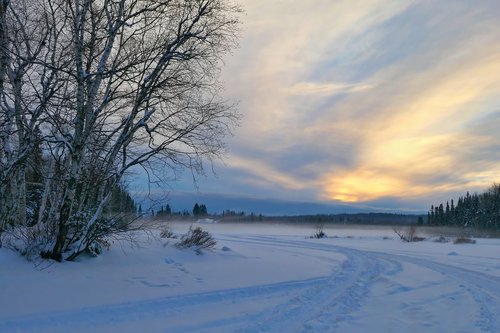 sunset  landscape  winter