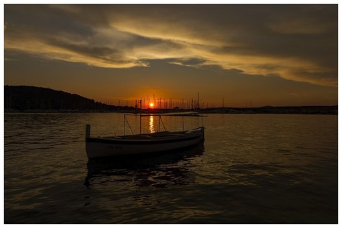 sunset  boat  croatia