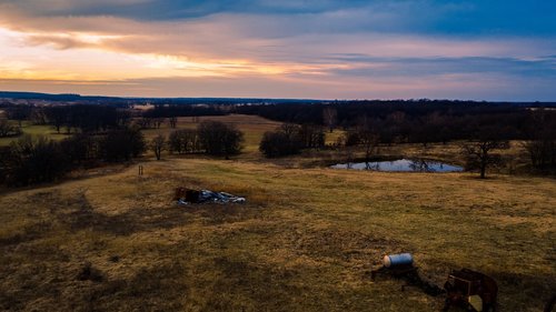 sunset  pond  country