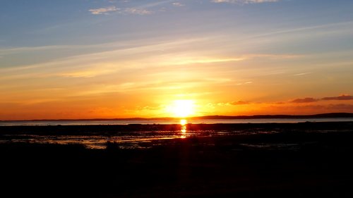 sunset  ocean  tide