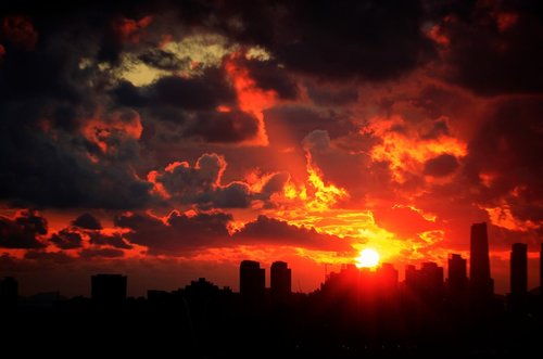 sunset  sky  cloud