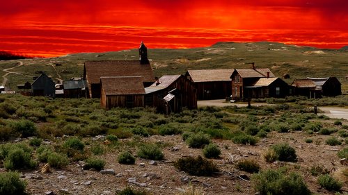 sunset  village fantome  america