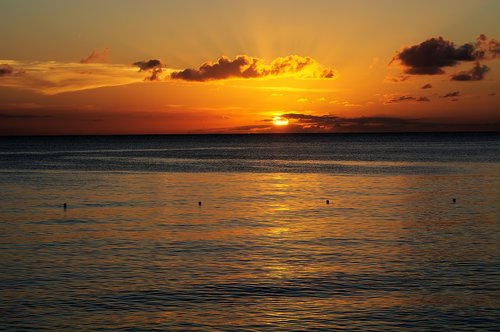 sunset  sun  caribbean
