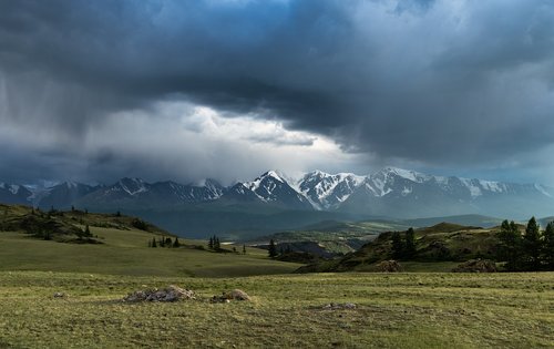 sunset  mountains  landscape