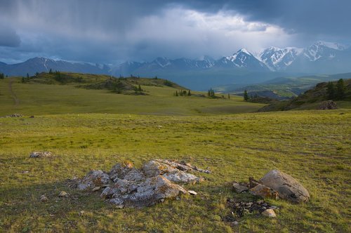 sunset  mountains  landscape