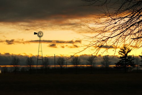 sunset  new jersey  windmill