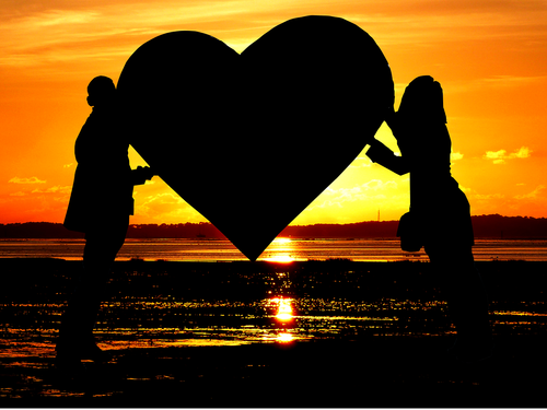 sunset  romanticism  heart