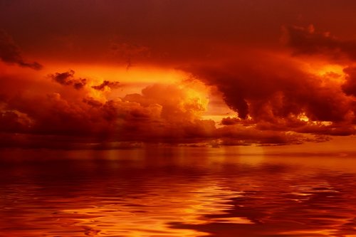 sunset  clouds  sea