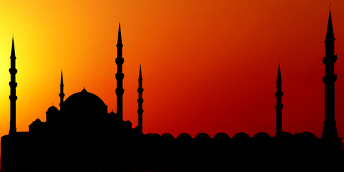 sunset  mosque  minaret