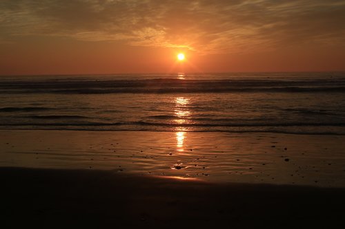sunset  sea  peaceful