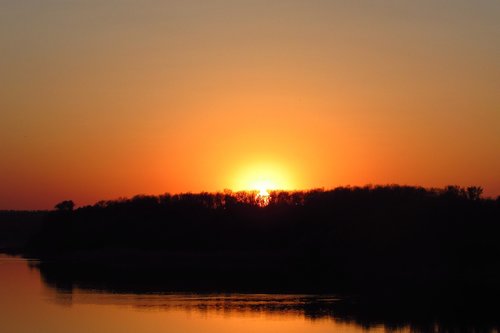 sunset  river  landscape