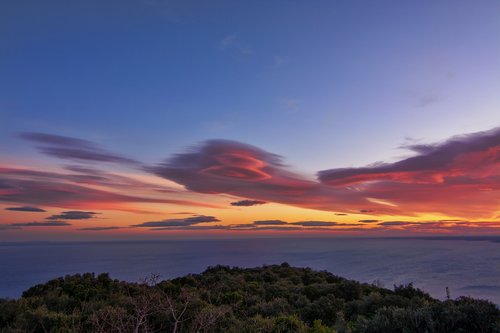 sunset  lenticular  cloud