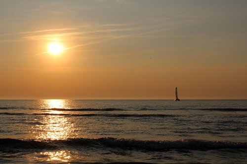 sunset  langeoog  sea