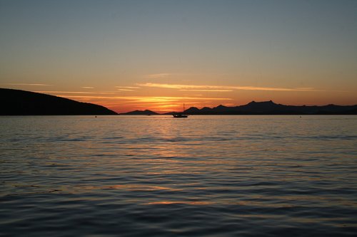 sunset  boat  nature